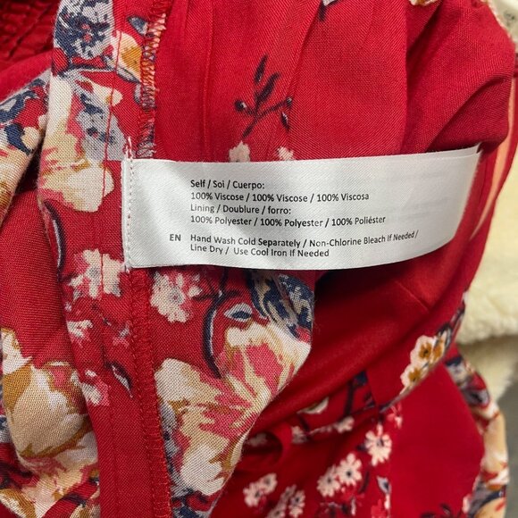Band Of Gypsies Womens Red Floral Lace-Up Maxi Dress Off Shoulder Sz M - New - Picture 9 of 10